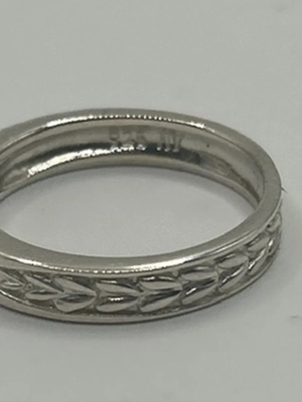 Vintage 925 Sterling Silver Engraved Band Ring Womens Braided Detail Stamped